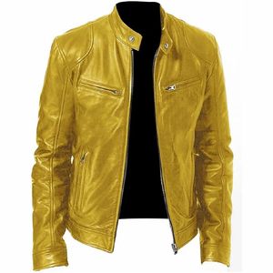 Nouveau 2025 vente en gros automne hiver hommes décontracté fermeture éclair sur mesure veste en cuir moto veste - Product Image 1