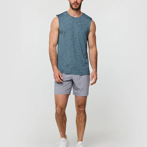 เสื้อกล้ามออกกำลังกายผู้ชายแบบสปอร์ตฟิตเนส ผลิตตามสั่ง ผ้าโพลีเอสเตอร์ สำหรับเล่นกีฬาในยิม - Product Image 3