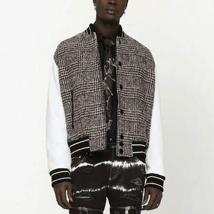 Haute qualité personnalisé toile collège Baseball Bomber veste col montant Chenille broderie avant pour hommes Varsity Letterman - Product Image 2