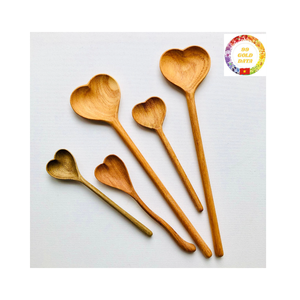 Cucharas de cocina de madera ecológicas hechas a mano de madera natural hechas en Vietnam precio al por mayor - Product Image 4