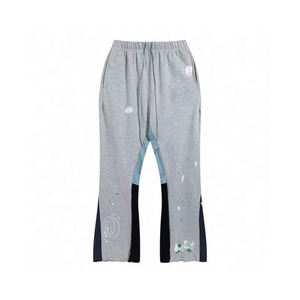 Ropa de calle de algodón de alta calidad para hombre galería Vintage de gran tamaño pierna ancha Jogger holgado pantalones de chándal Acampanados para hombre - Product Image 1