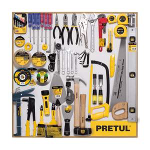 Ensemble d'outils Pretul 80x80 cm, kit d'outils à main en acier pour l'entretien de la maison - Product Image 1
