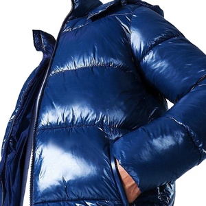 Men's Winter Puffer <b>Jacket</b> Canvas Stand Collar <b>Waterproof</b> Breathable Custom Logo <b>Padded</b> Outerwear - Product Image 4