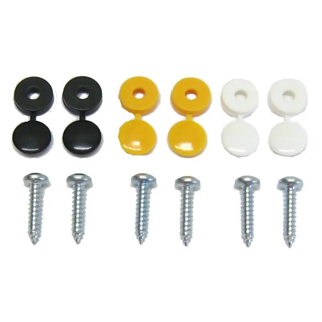 Number Plate Screws & Caps Kit Mixed Caps & Screws Car Number Plate Fixing