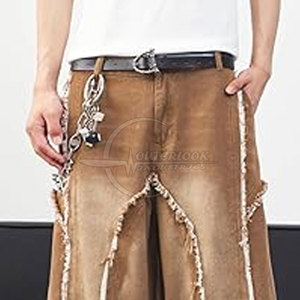 Ropa de calle de talla grande 2025 para hombre, pantalones vaqueros de pierna ancha al por mayor en talla de adulto con logotipo personalizado - Product Image 2
