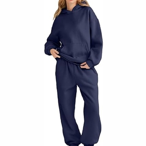 Nouveaux vêtements de sport d'hiver pour femmes meilleur prix survêtements à capuche Techniques imprimées motif solide ensembles pour femmes/ensemble 2 pièces pour femmes - Product Image 1