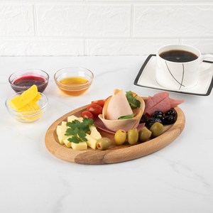 ถาดรองกาแฟอาหารเช้าของว่างแบบธรรมชาติกระดานไม้สำหรับเสิร์ฟอาหารบาร์บ้านห้องครัวของขวัญงานแต่งงานร้านอาหาร - Product Image 3