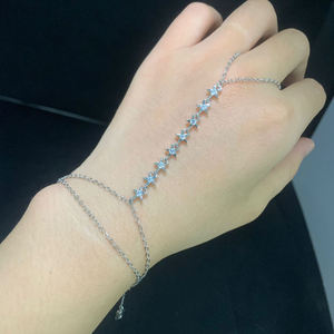 สร้อยข้อเท้าโซ่มือสุดชิคพร้อมเพชรทรงกลมตัดสวยงามสีทองสีโรสโกลด์ซิลเวอร์ซิลเวอร์แลป Grown - Product Image 1