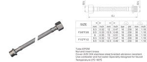 Conector de Agua Flexible Trenzado de 3/4 Pulgadas - Manguera de Suministro de Acero Inoxidable para Grifo de Plomería - Product Image 2
