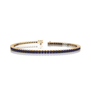 Pulsera de Cadena de Tenis de Alejandrita Cultivada en Laboratorio de Oro Puro de 14K - Joyería Fina, Regalo Certificado, Oro para Bodas, Pulsera de Tenis Unisex - Product Image 1