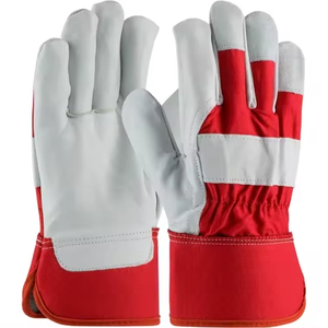 Gants de sécurité d'hiver en cuir de chèvre rouge sur mesure avec doublure en laine pour activités quotidiennes en extérieur - Travail, sport, cyclisme - Product Image 1
