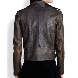 Granate Calidad Precio Premium Calidad Diseño personalizado Tamaño adulto Mujeres Chaqueta de cuero genuino Señoras Chaqueta de cuero para mujer - Product Image 3