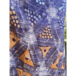 Tessuto da ricamo Batik Adire Alabela disegnato a mano su Chiffon Premium Design artigianale - Product Image 2