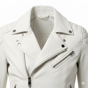 Veste en cuir véritable pour femmes blanches, style moto, veste de course, personnalisée, automne-hiver, vente chaude, qualité supérieure, luxe - Product Image 5