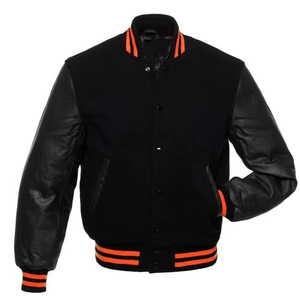 Novedad de 2023, chaqueta universitaria de poliéster 3XL personalizable para hombre, negro sólido bombardero, bolsillo con cuello levantado, venta al por mayor, precio barato - Product Image 1