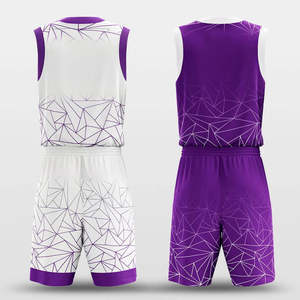 Haute qualité hommes sport personnalisé blanc avec violet basket-ball Kit équipe Club basket-ball uniforme vêtements de sport uniforme de basket-ball - Product Image 3
