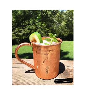 Tazas de mula de Moscú martilladas antiguas de cobre puro con mango de latón para cerveza de jengibre, hechas a mano en la India - Product Image 4