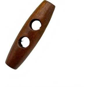 กระดุมเสื้อโค้ทไม้ธรรมชาติแบบซักได้2รูสีน้ำตาลลายนางฟ้าออกแบบโลโก้ได้ตามต้องการ - Product Image 3