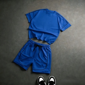 L ow Price Mens Summer Shirt and Short <b>Set</b> Tracksuit 100% Cotton T Shirt and Mesh Shorts <b>Set</b> Men Wear T Shirt With Shorts - Product Image 3