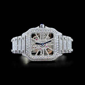 Reloj Unisex de Lujo con Diamantes Brillantes, Diseño Atractivo con VVS, Moissanite Personalizado, Banda de Acero Inoxidable, Directo de India - Product Image 1