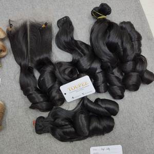 Bundles de cheveux humains vierges non traités Extensions de tissage de cheveux bouclés et raides rebondissants du Vietnam Best-seller - Product Image 1