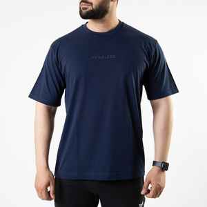 Camiseta de Algodón Personalizada de Lujo para Hombre, Estilo Urbano 3D, Cuello Redondo Acordonado, Secado Rápido, Hombros Caídos, 280 GSM, Ropa Deportiva Larga - Product Image 4