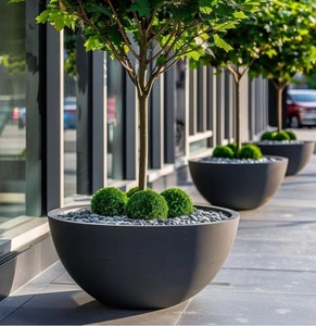 Maceta de fibra de vidrio RENU clásica elegante, ligera, biodegradable, respetuosa con el medio ambiente, agujero de drenaje, contenedor de flores de tamaño pequeño - Product Image 4