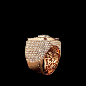 Anillo de Diamante Moissanite de Plata 925 con Halo Doble Baguette, Anillo de Lujo para Hombre, Estilo Hip Hop Audaz - Product Image 5