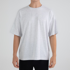 Custom Design Mens T Shirts Drop Shoulder Plus Size Knitted Casual Short Sleeve Neck Eco-Friendly Quick Dry Spandex/<b>Polyester</b> - Product Image 3