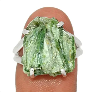 Fashion Women Jewelry Ring Geometry Crystals Actinolite Jewellery Sterling Silver 925 Ring Wholesaler & Supplier