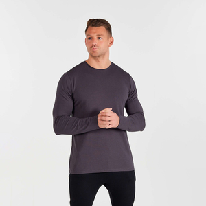 Camiseta de Manga Larga para Hombre, de Algodón Puro, Personalizada, Transpirable, Cuello Redondo, Tejido de Punto, Impresión Serigráfica, Rebajas de Verano - Product Image 3