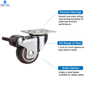 Universal Office Chair Mute Wheel Gepäck tasche Kunststoff Sofa <span class=keywords><strong>Caster</strong></span> 1,5 Zoll <span class=keywords><strong>Small</strong></span> Cabinet Möbel Rollen Räder - Product Image 4