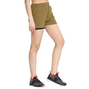 Pantalones cortos de gimnasio de cintura alta para mujer de la mejor calidad, pantalones cortos transpirables de lona para correr, venta caliente en Pakistán a precio barato - Product Image 5