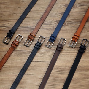 Cinturón de cuero de calidad superior para hombre, buena hebilla de placa, hebilla de aleación de calidad, cuero genuino para Jeans - Product Image 6