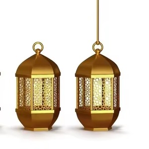 Elegante farol de Ramadán de metal con aspecto lujoso para crear una atmósfera espiritual tranquila y mejorar la decoración de celebraciones religiosas - Product Image 2
