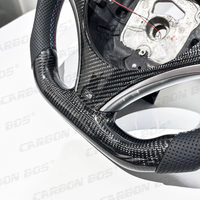 Volant de voiture en fibre de carbone forgée LED personnalisé pour BMW E90 E91 E92 E93 E82 E84 E88 E87 M3, volant sport en cuir