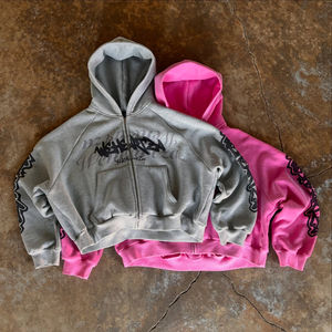 COMMERCE MFG Sweats à capuche pour hommes Personnalisé French Terry Streetwear Casual Premium Men Streetwear Sweat à capuche zippé Boxy Y2k hoodies Men - Product Image 1