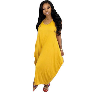 Vestido Maxi Casual y Cómodo sin Mangas, Estilo Vintage Holgado, 100% Algodón con Spandex, Entrega Rápida, Logotipo Personalizado, Talla XL, para Primavera - Product Image 5