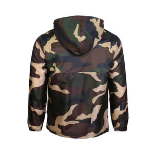 Chaqueta cortavientos de manga larga con bandera de camuflaje personalizada, bolsillos utilitarios, cierre de cremallera de poliéster 100%, apliques de servicio OEM para invierno - Product Image 3