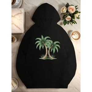 Kinitwear เสื้อสเวตเตอร์สวมหัวสำหรับผู้หญิง, เสื้อฮู้ดมาตรฐานสีเดียวสำหรับใส่สบายในฤดูหนาว/ฤดูใบไม้ร่วง - Product Image 1