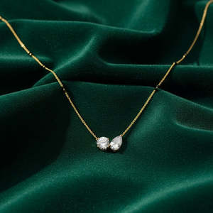 Mangalsutra de Aleación de Zinc Chapado en Oro con Diamantes de Titanio para Bodas Hindúes - Diseño de Cadena Moderno - Product Image 2