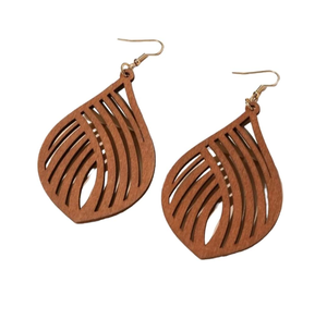 ต่างหูไม้ยอดนิยมแฟชั่นเครื่องประดับที่ทำจากไม้อย่างดีของขวัญสำหรับงานแต่งงานอุปกรณ์เสริมครบรอบปี - Product Image 6