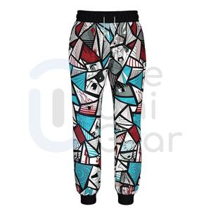 Nueva llegada de los hombres Casual Mid ligero gimnasio Fitness pantalones personalizados rectos curvos rayas impresas bolsillos 100% algodón - Product Image 2