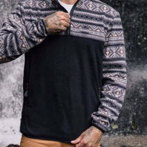 เสื้อสวมหัวขนแกะซิปไตรมาสสำหรับผู้ชายใส่สบายและอบอุ่นเหมาะสำหรับชุดลำลองและกิจกรรมกลางแจ้ง - Product Image 5