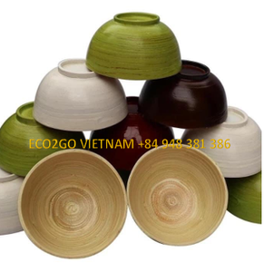 ¡Ventas calientes 2025! Ensaladera de bambú natural/Cuenco de bambú para bebé con logotipo grabado con láser y logotipo gratis de Eco2go Vietnam - Product Image 5