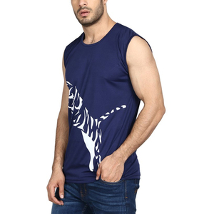 T-shirt léger sans manches pour homme de haute qualité 100% coton personnalisé col rond imprimé vintage tissu tricoté à séchage rapide - Product Image 3