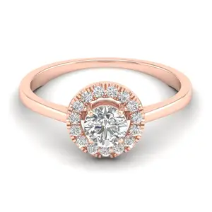 14k Solid Rose Gold Fine Jewelry Wedding Engagement Luxury Ring Real Diamond Melee Size Pave Set Stone Gold Ring For Men