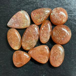 Natural Orange Sunstone Mix Shape Cabochon Polished Loose Gemstone Sunstone Wholesale Lot for Jewelry or <b>Gift</b> to Her - Product Image 3