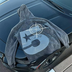 เสื้อสเวตเตอร์แบบสวมหัวมีฮู้ดขนแกะรุ่นเฮฟลีซมีฮู้ด6XL กระเป๋าด้านหน้าซับในสีพื้นสไตล์เชอร์ปาฟัซซี่ - Product Image 2