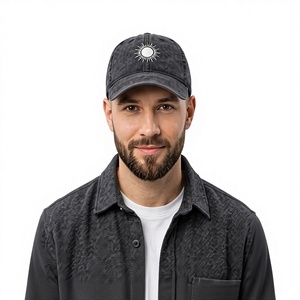 Casquette de baseball vintage formelle brodée 6 panneaux en coton délavé style streetwear, casquette de papa classique avec fermeture métallique réglable et visière incurvée - Product Image 1